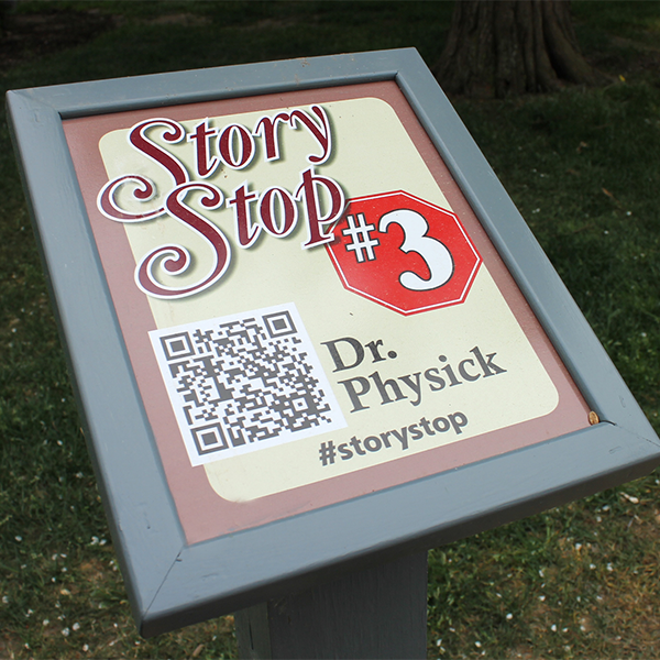 Emlen Physick estate_self-guided tour_story stop_drP_600x600 a photo of a Cape May MAC Story Stop fixture used by self-guided tour goers.